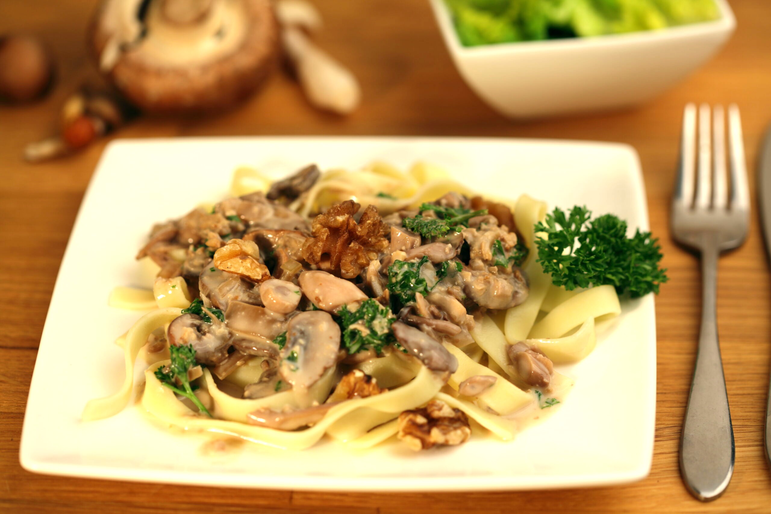 Tagliatelle met champignonroomsaus