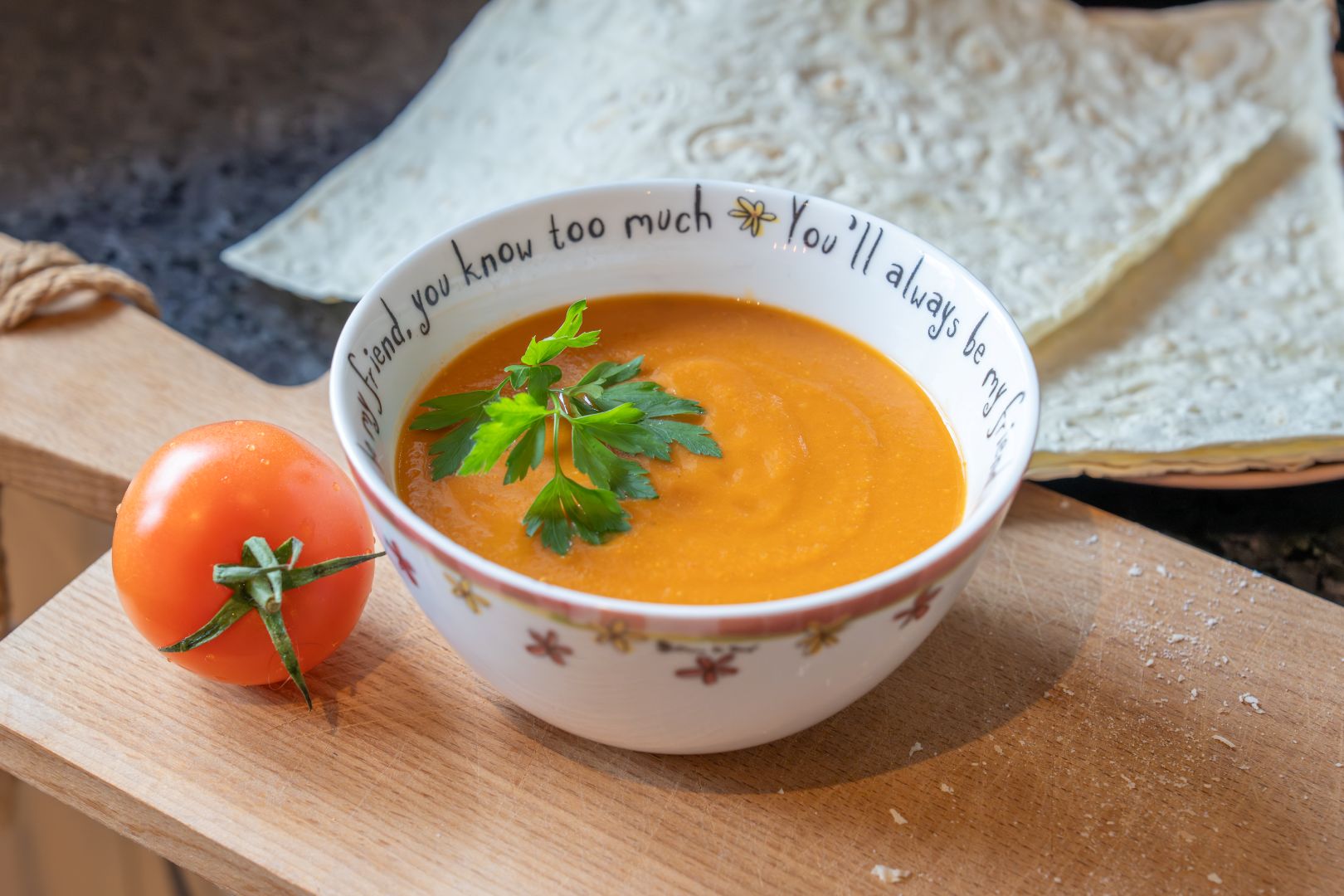 Indiase tomaten-linzensoep