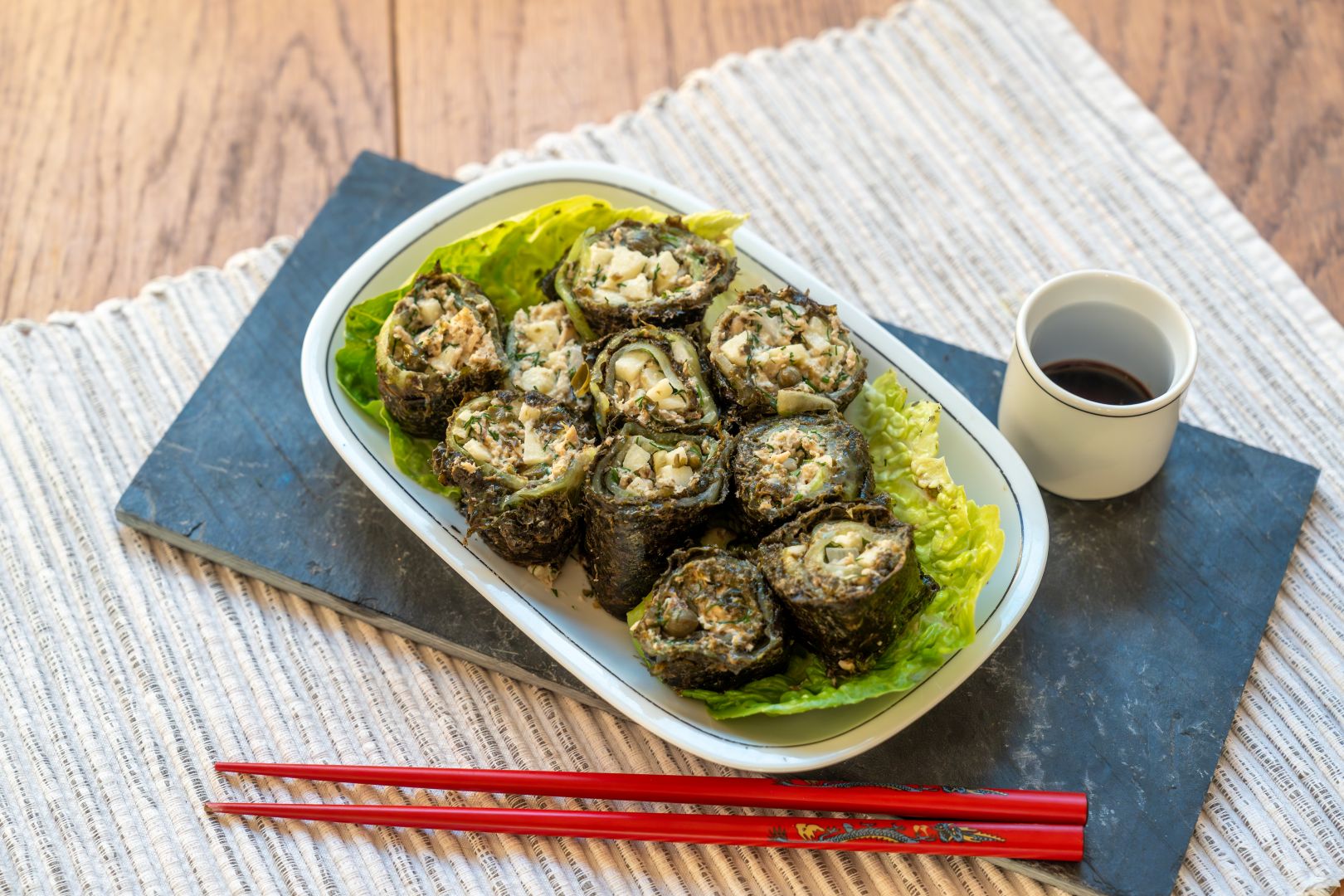 Norirolletjes met vegan tonijnsalade